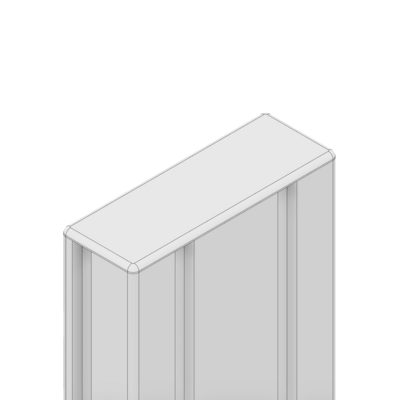 60-210-2 MODULAR SOLUTIONS POLYAMIDE PART END CAP 90MM X 32MM LIGHT GRAY